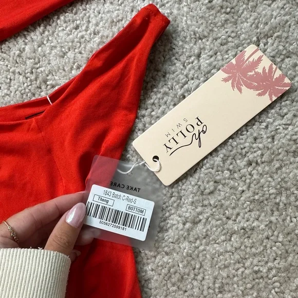 Oh Polly Red halter neck cheeky thong Bikini Set - Picture 2 of 3